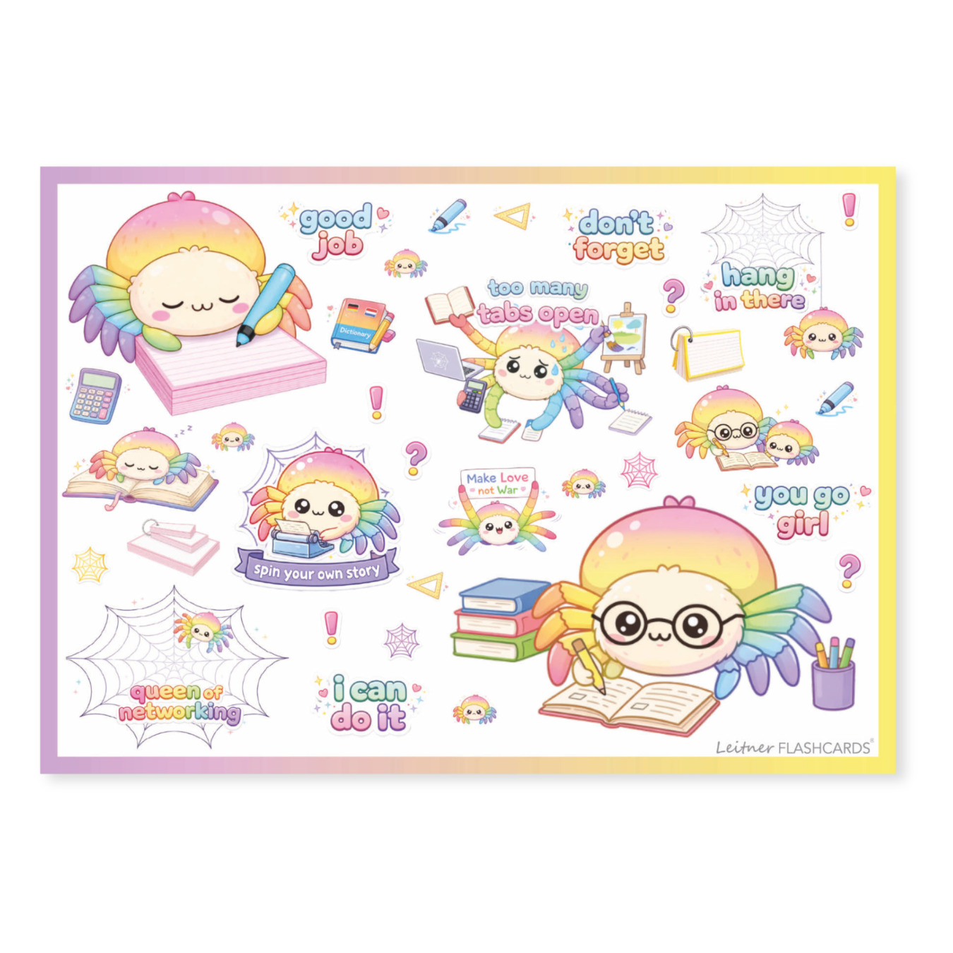 leitner flashcards stickers a6 spin