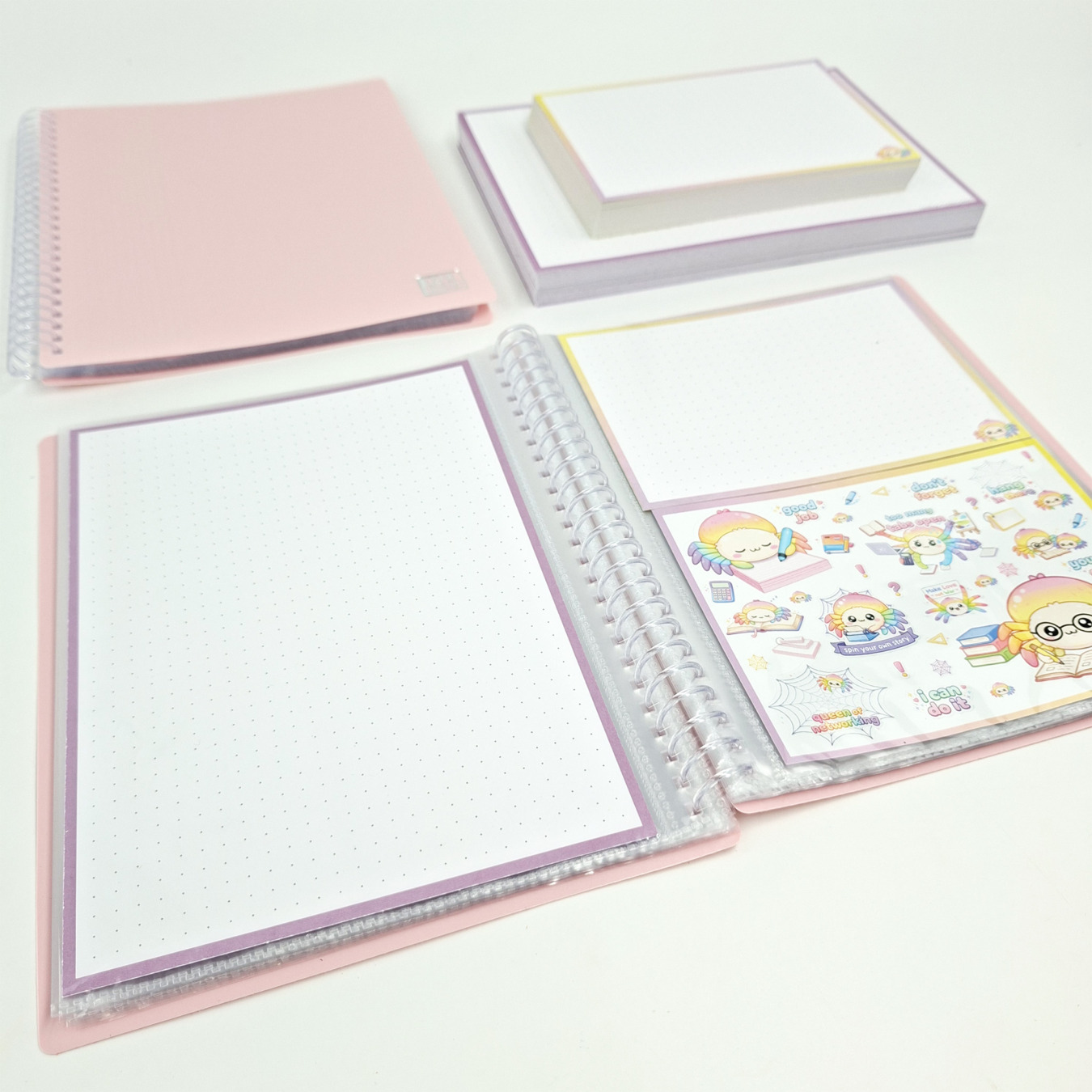leitner flashcards a6 dotted geel:paars spin