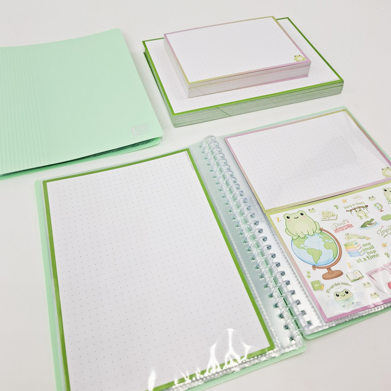 leitner flashcards a6 dotted roze:groen kikker