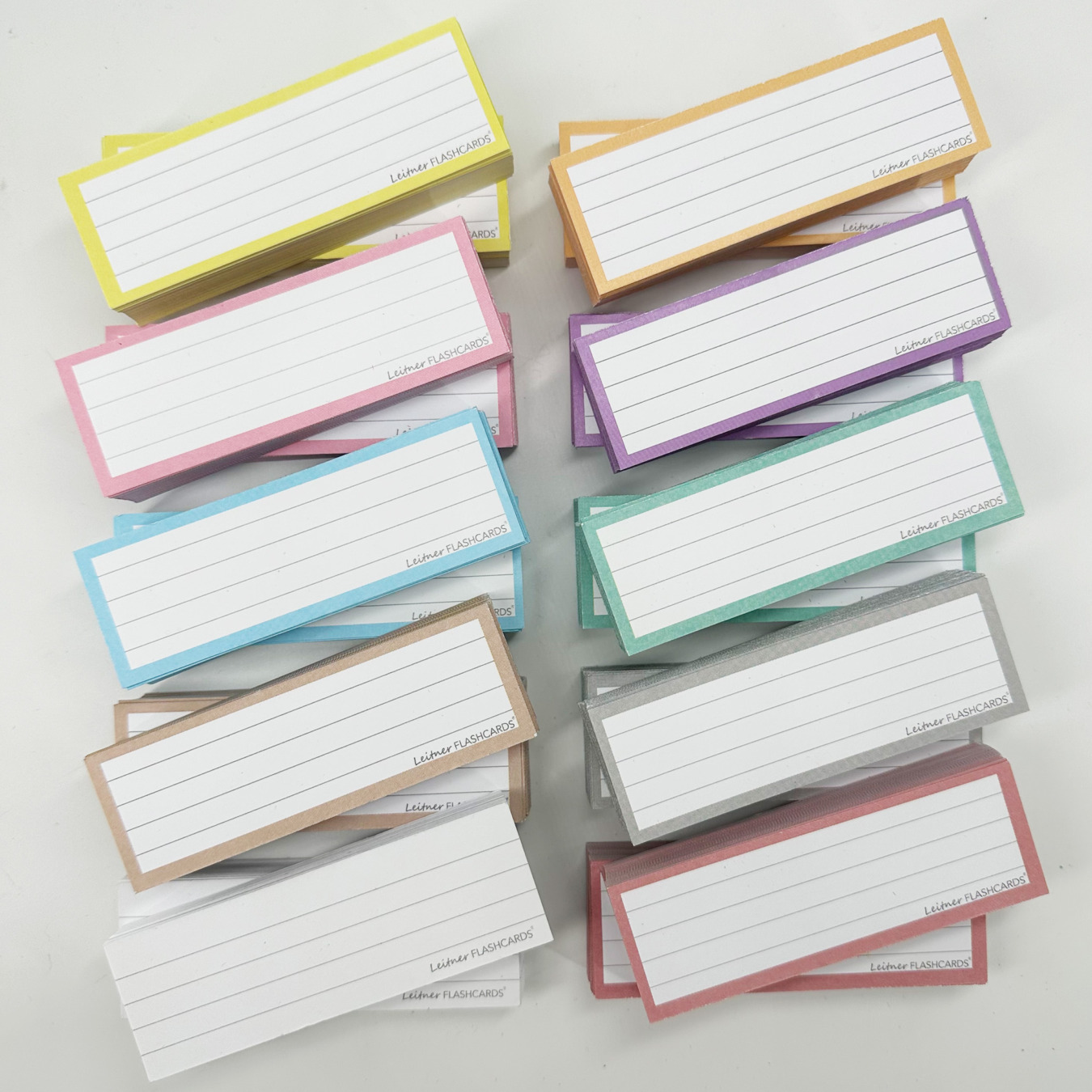 leitner flashcards pakket half pastel 1000 stuks