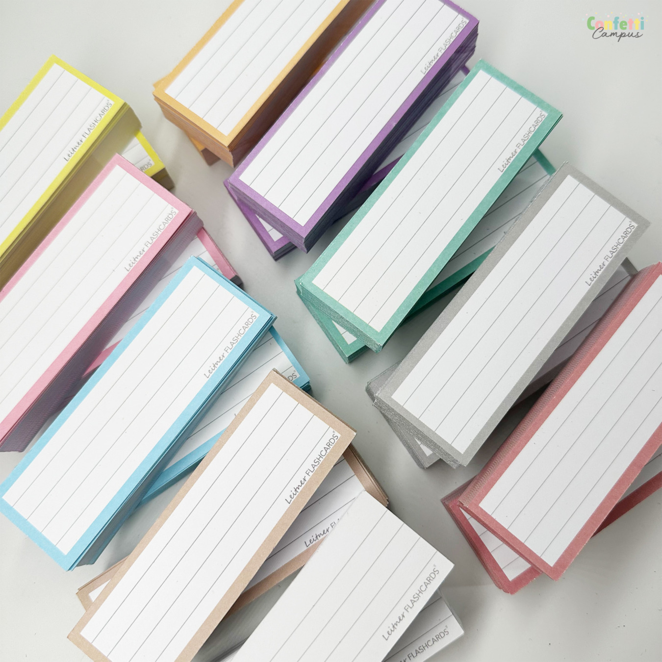 leitner flashcards pakket half pastel 1000 stuks