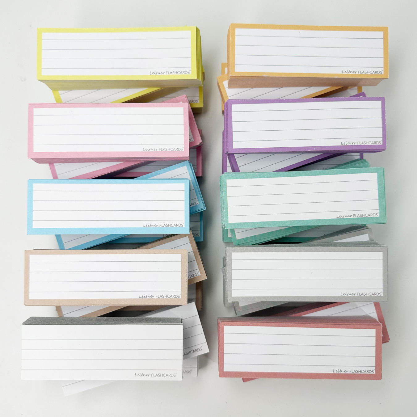 leitner flashcards pakket half pastel 1500 stuks