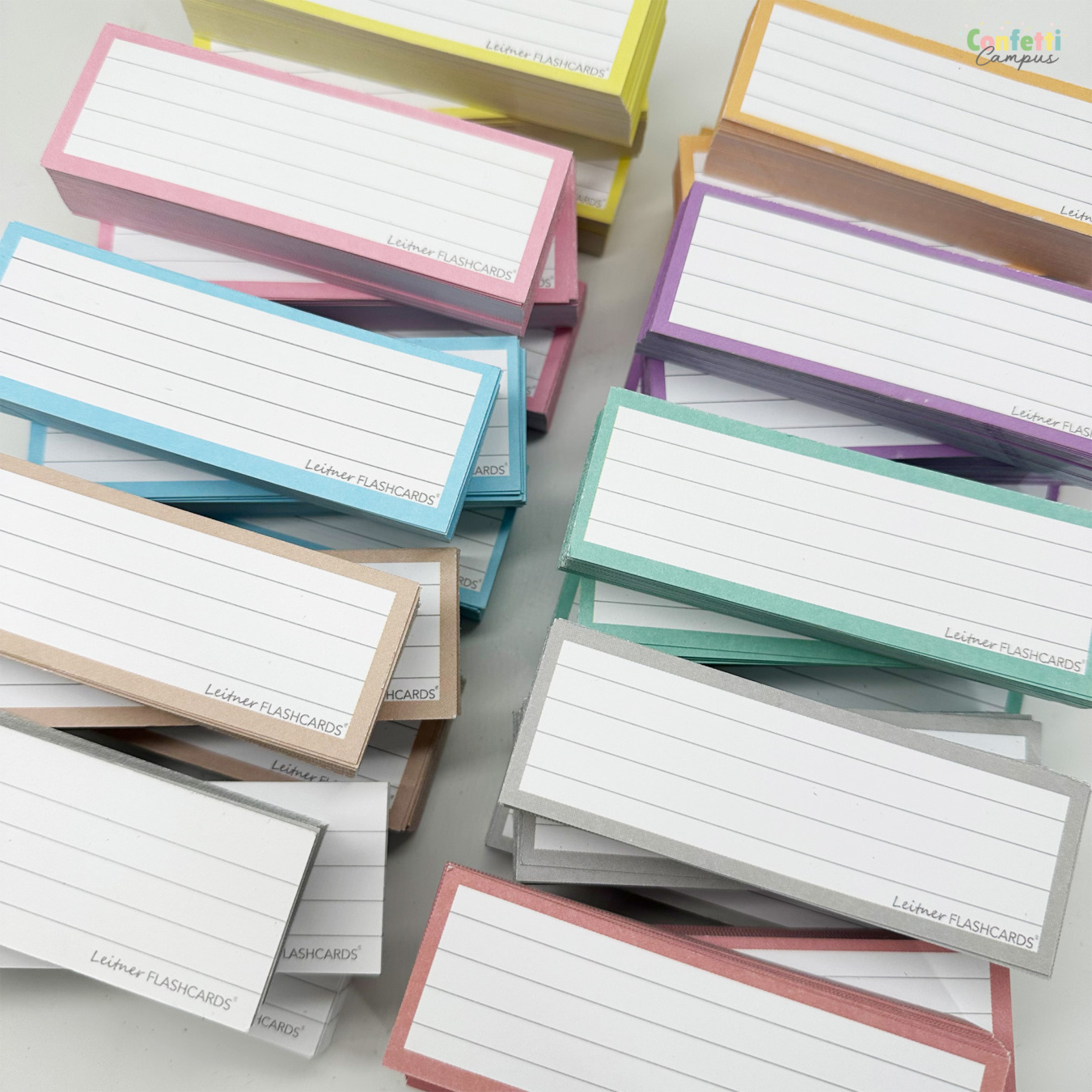 leitner flashcards pakket half pastel 1500 stuks