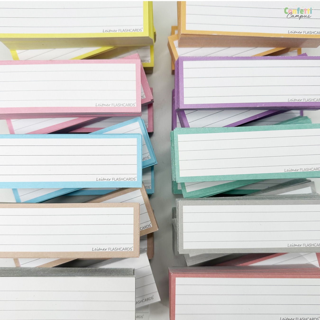 leitner flashcards pakket half pastel 1500 stuks