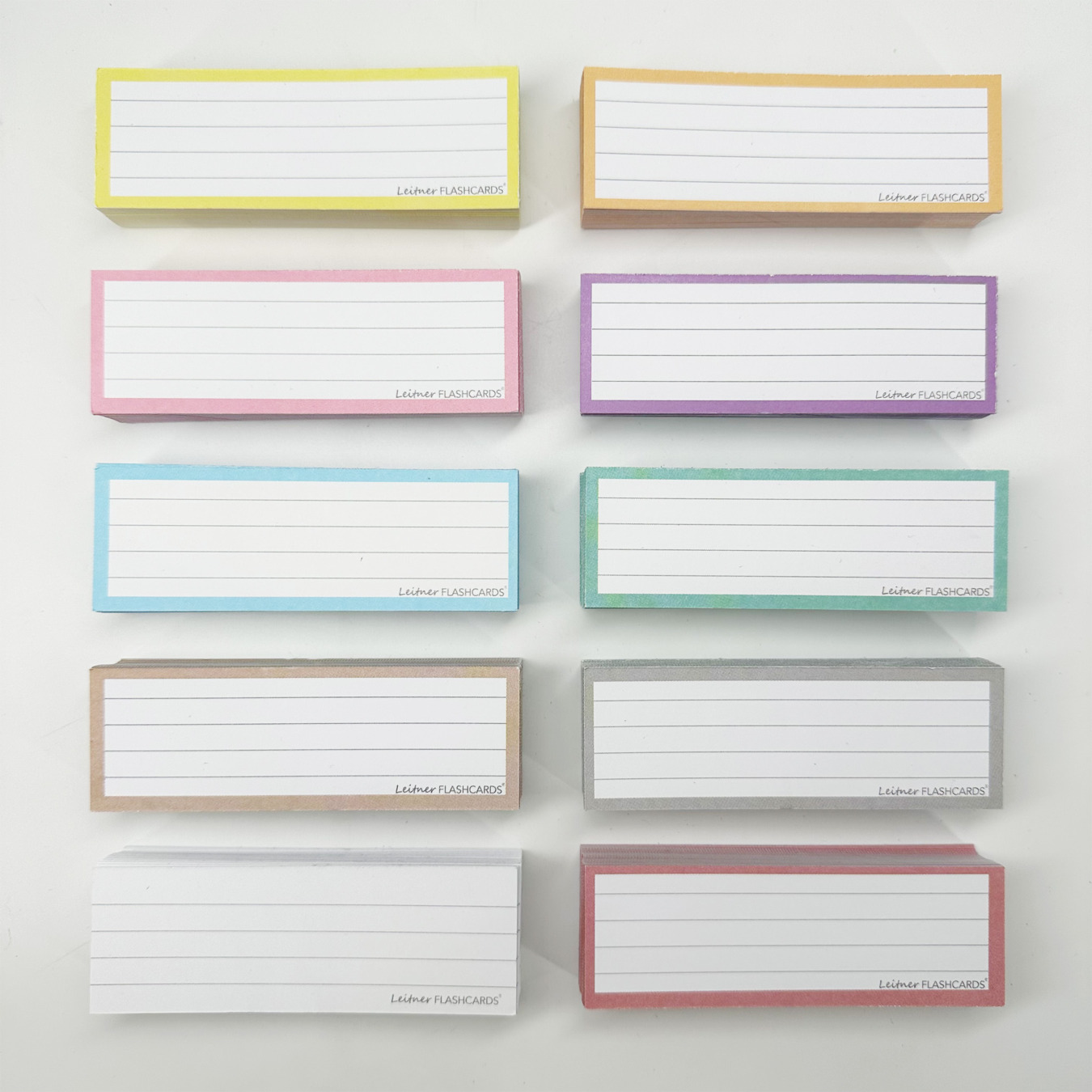 leitner flashcards pakket half pastel 500 stuks