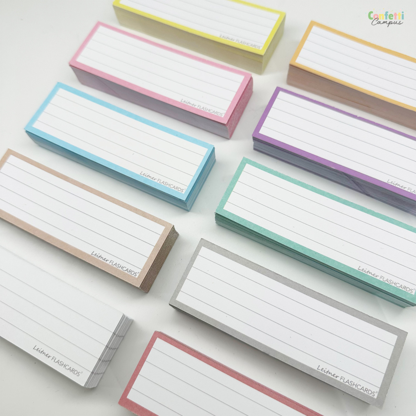 leitner flashcards pakket half pastel 500 stuks