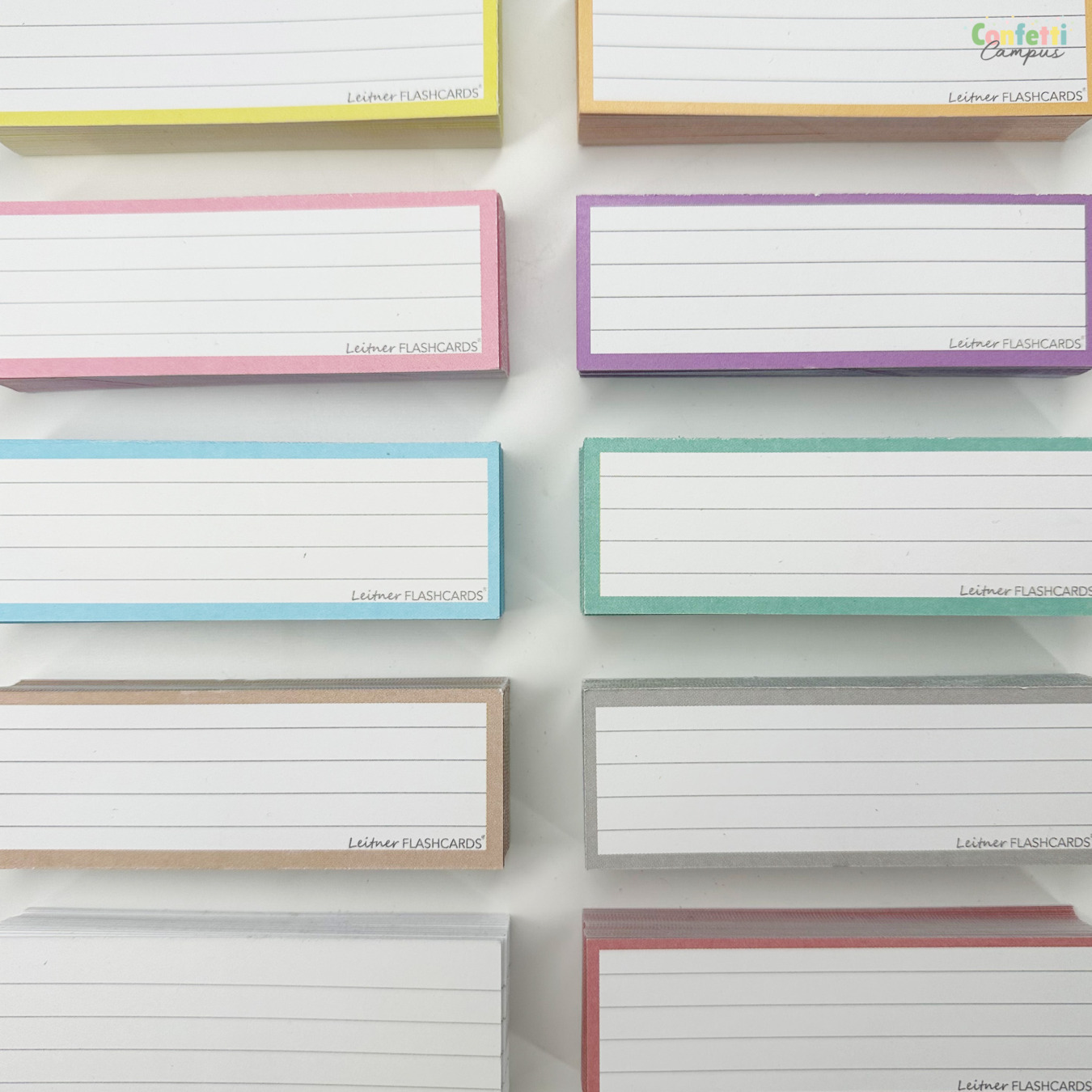 leitner flashcards pakket half pastel 500 stuks