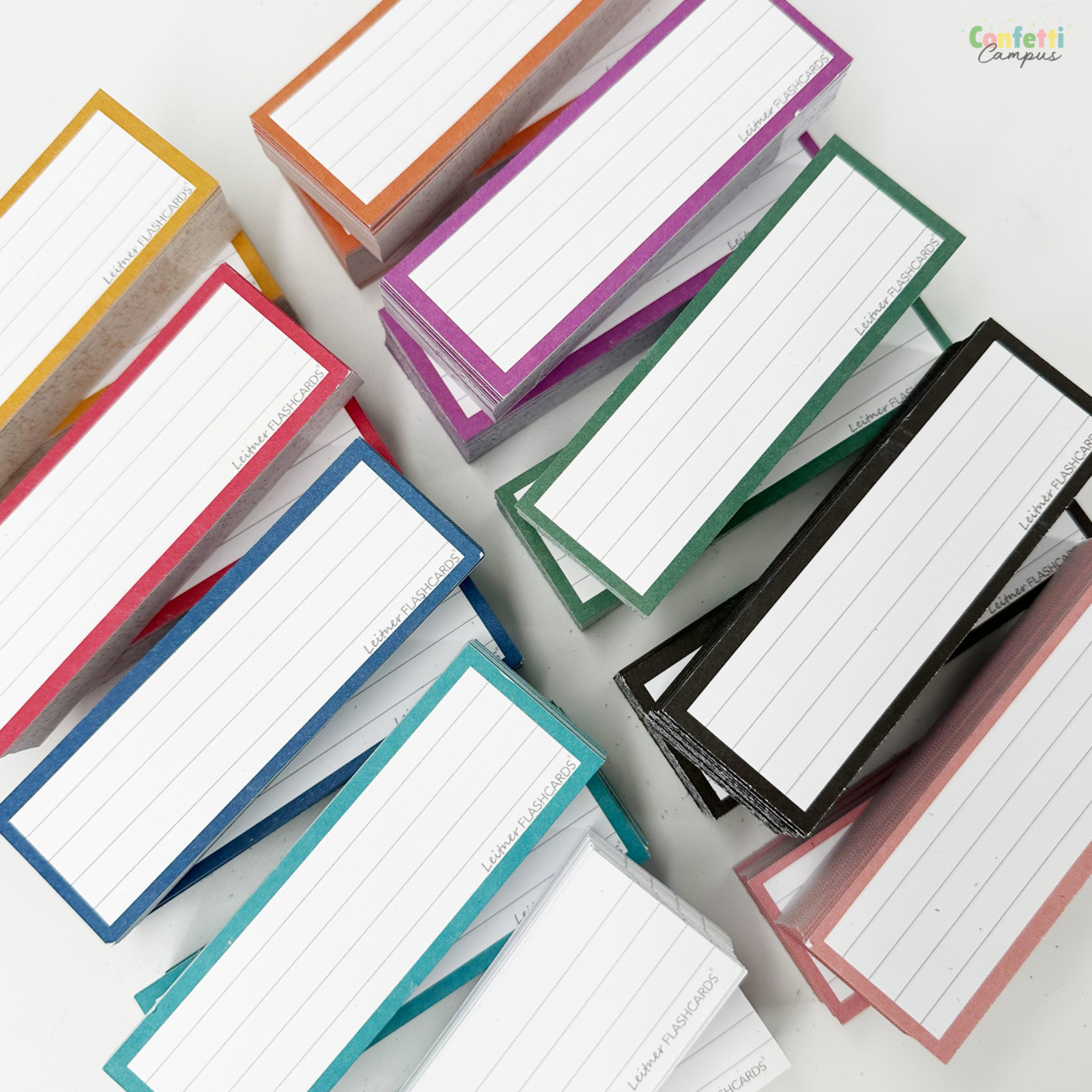 leitner flashcards pakket half retro 1000 stuks