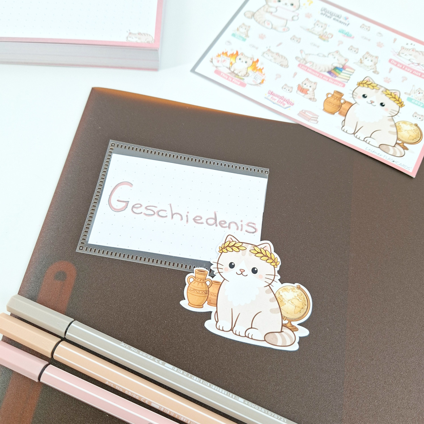 leitner flashcards stickers a6 kat