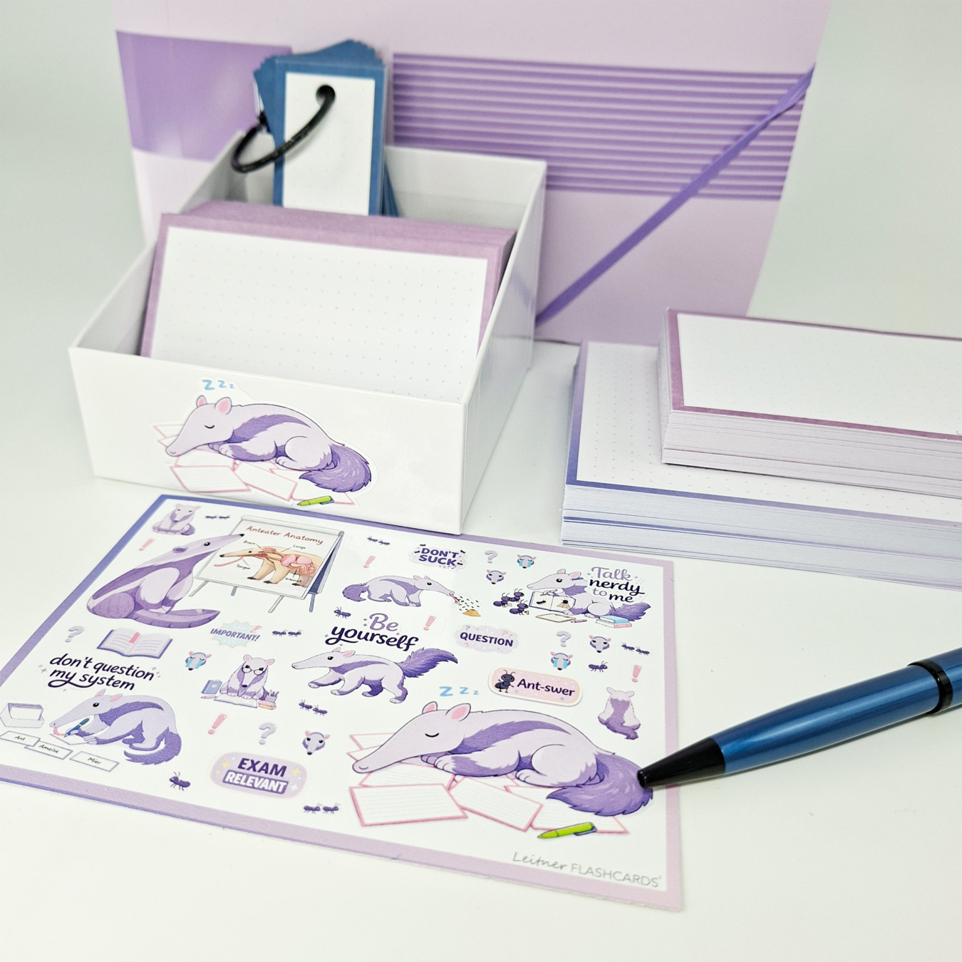 leitner flashcards stickers a6 miereneter