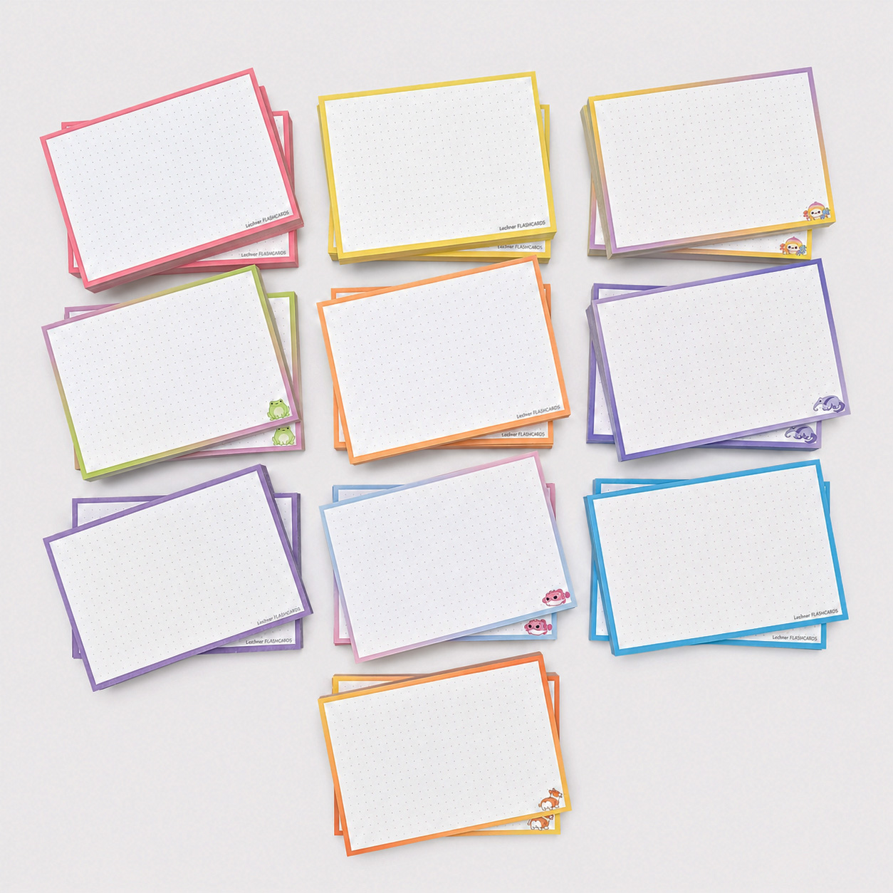 leitner flashcards pakket a6 1000 stuks pastel