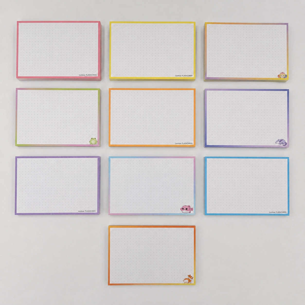 leitner flashcards pakket a6 500 stuks pastel