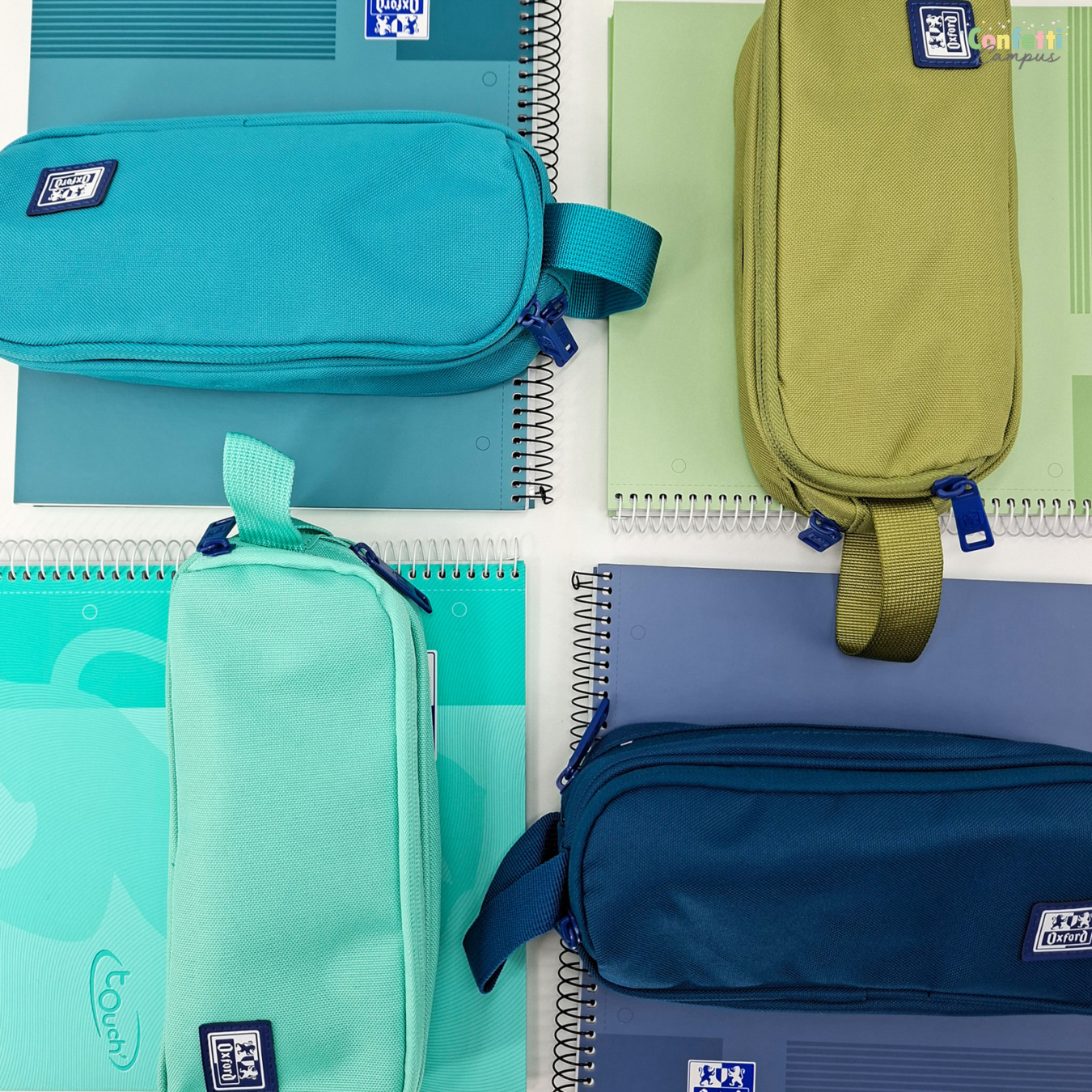 oxford etui b-smart 3 vakken aqua