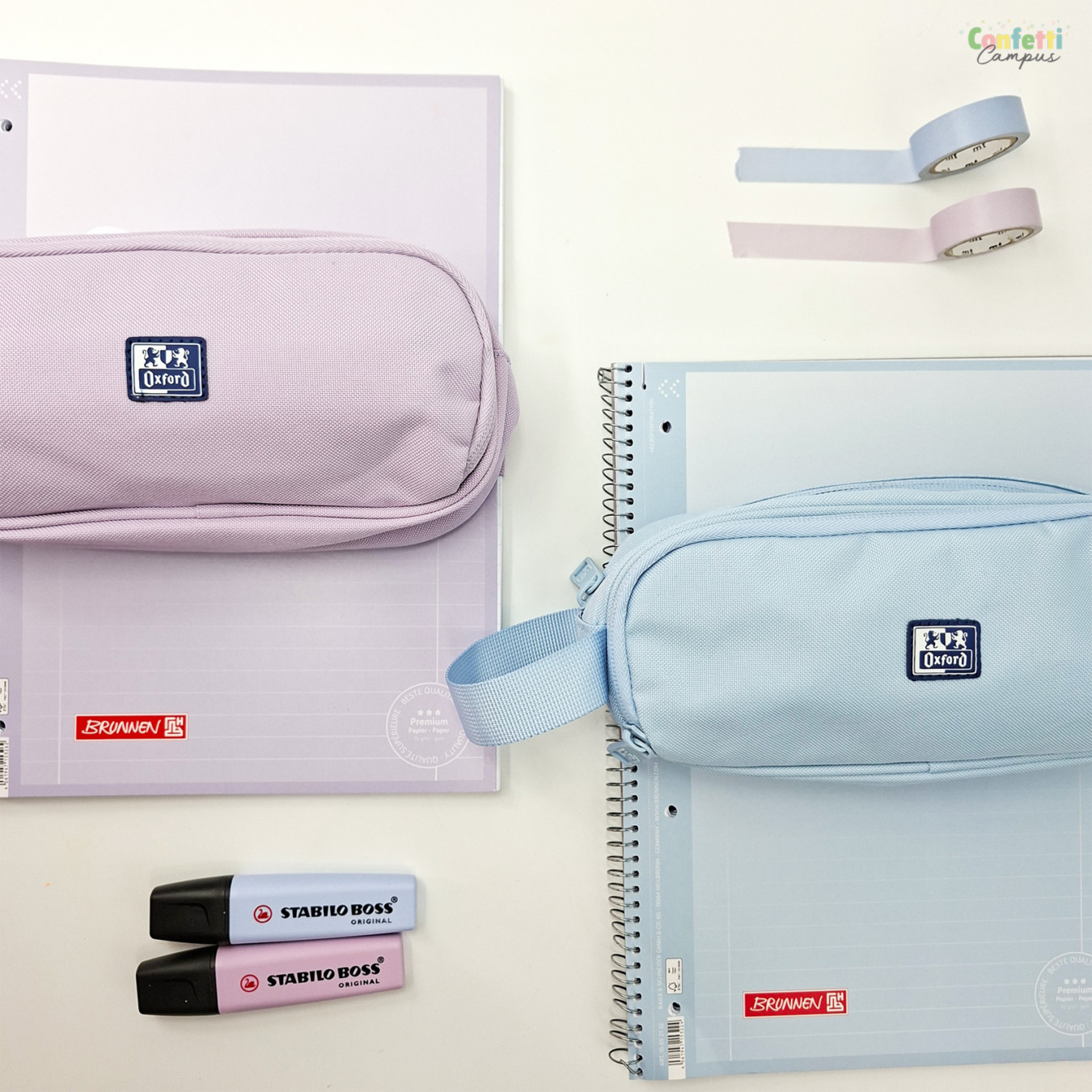 oxford etui b-smart 3 vakken sky blue