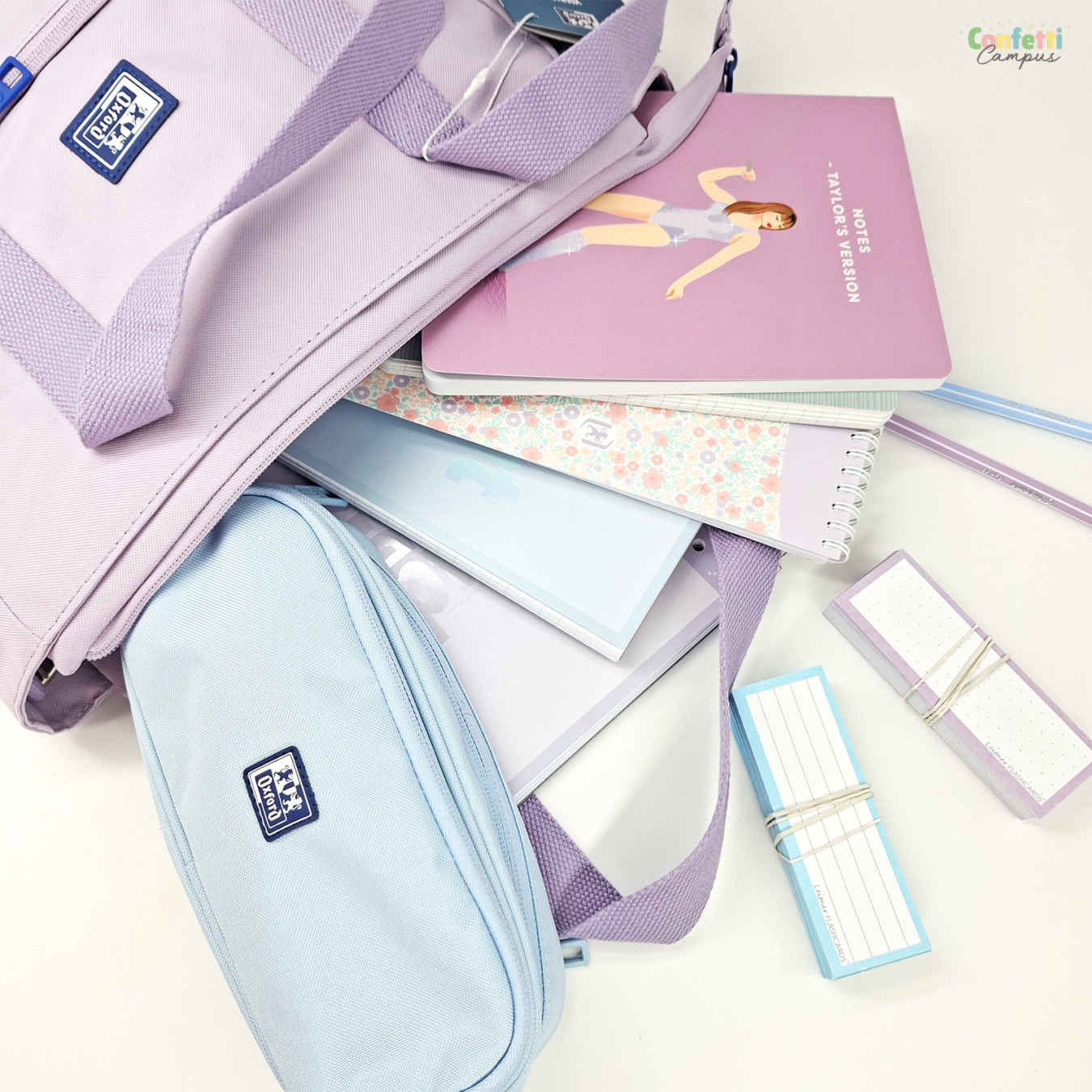 oxford etui b-smart 3 vakken sky blue