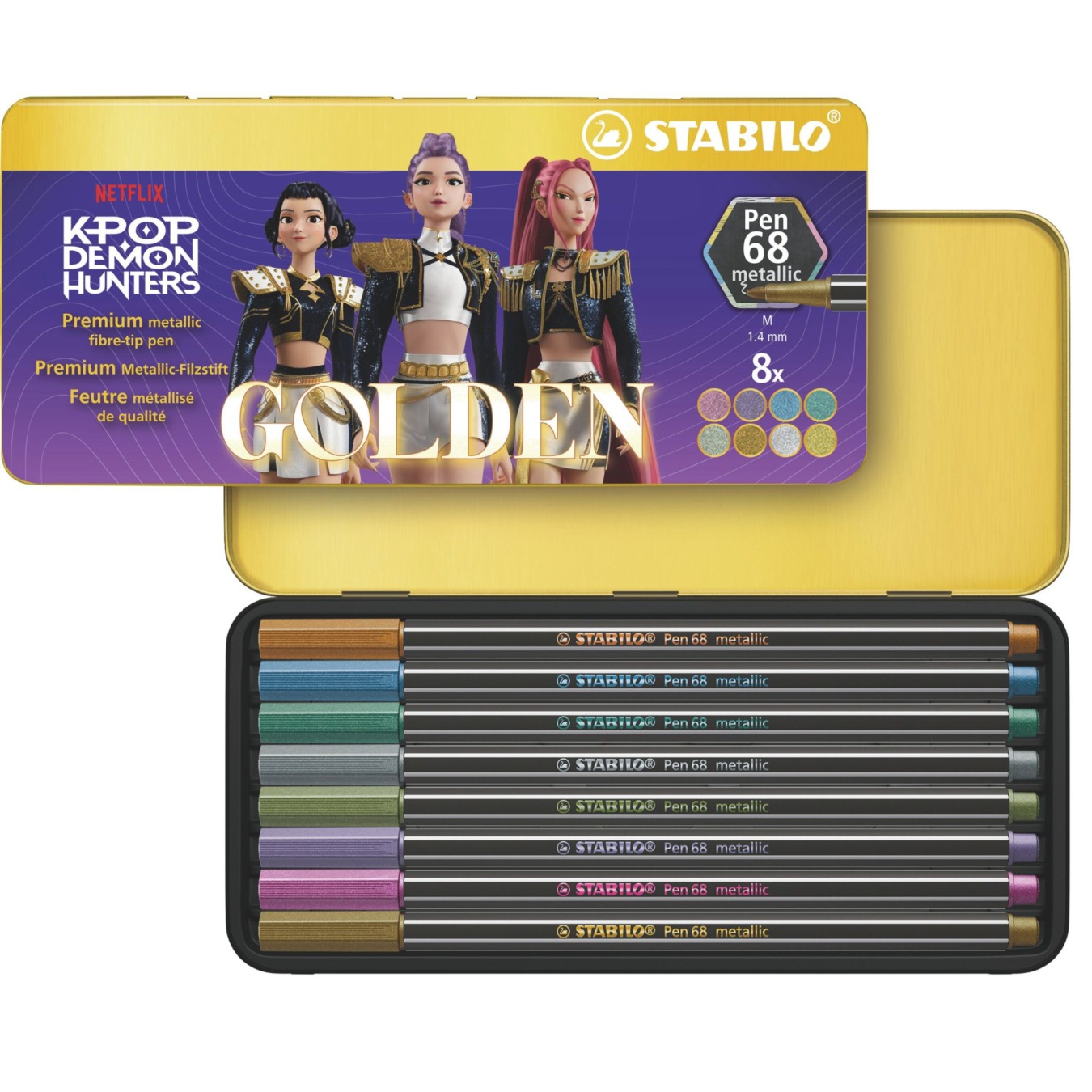 STABILO Pen 68 Metallic Viltstift Kpop Demon Hunter Set 8 Stuks