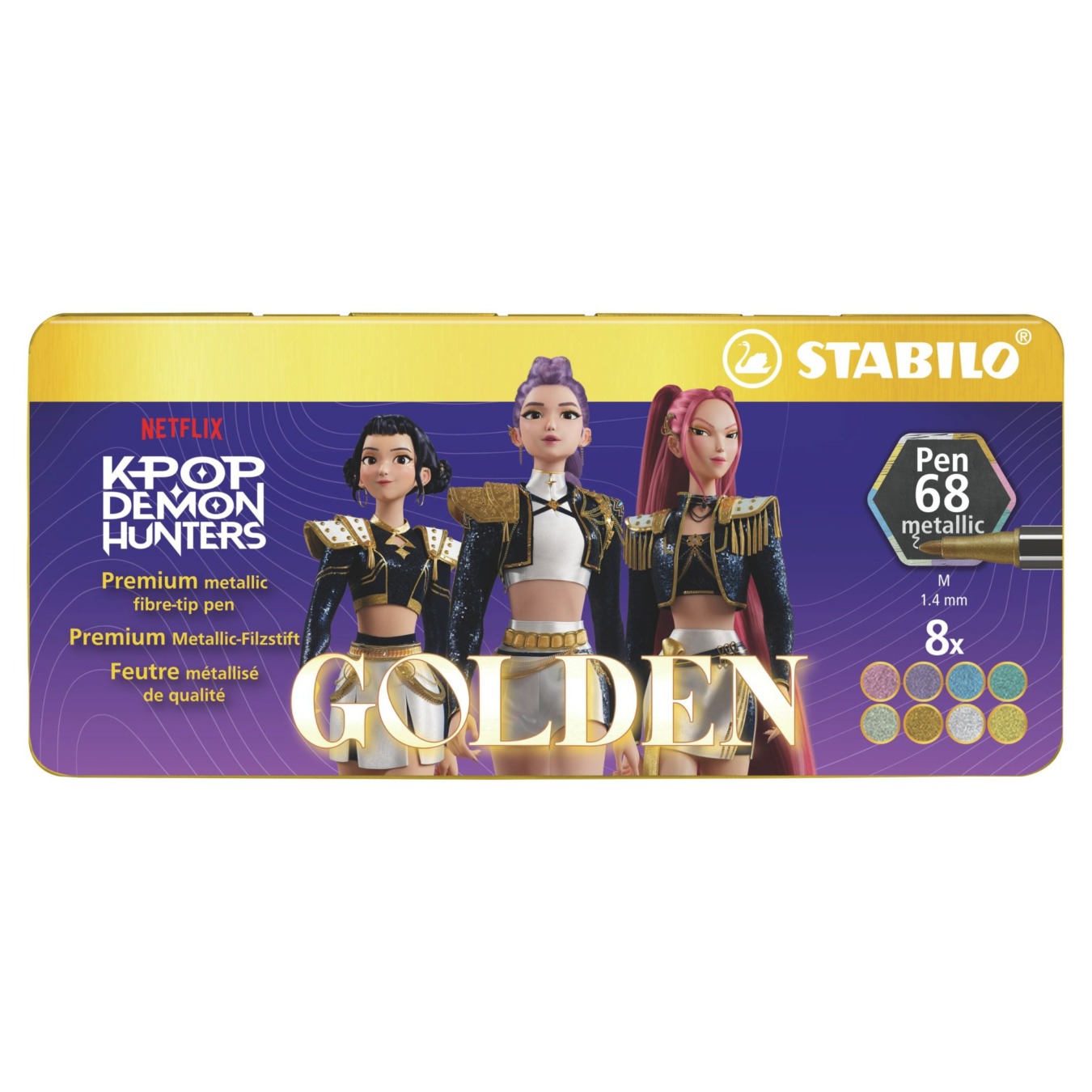 STABILO Pen 68 Metallic Viltstift Kpop Demon Hunter Set 8 Stuks